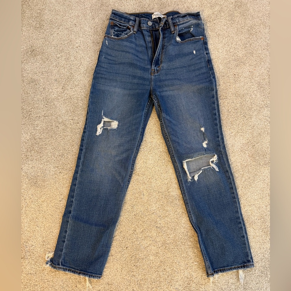 A&F the ankle straight ultra high rise